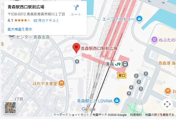 JR 青森站西口廣場地圖指引