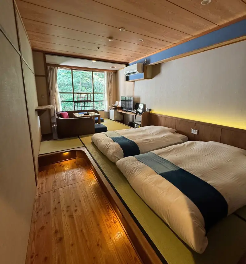 星野集團青森屋和式客房床鋪區