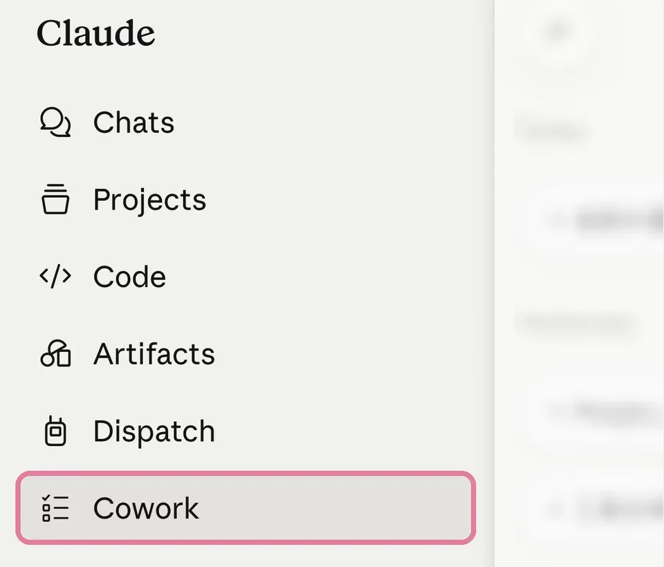 Claude App 更新前側欄 Chats 與 Cowork 分開兩個入口